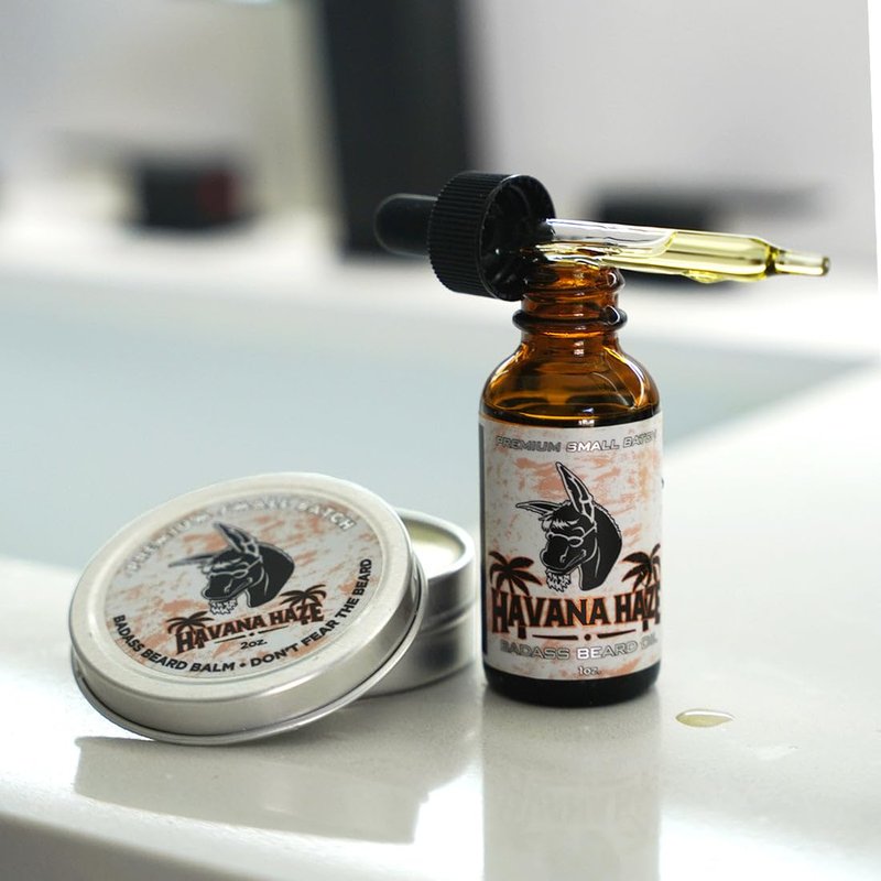 Badass Beard Care Beard Balm - The Havana Haze, 2 Ounce - All Natural Ingredients, Keeps Beard and Mustache Full, Soft and Healthy, Reduce Itchy and Flaky Skin, Promote Healthy Growth