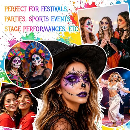 BOBISUKA 24-Color Water Activated Face and Body Paint Palette for SFX Makeup