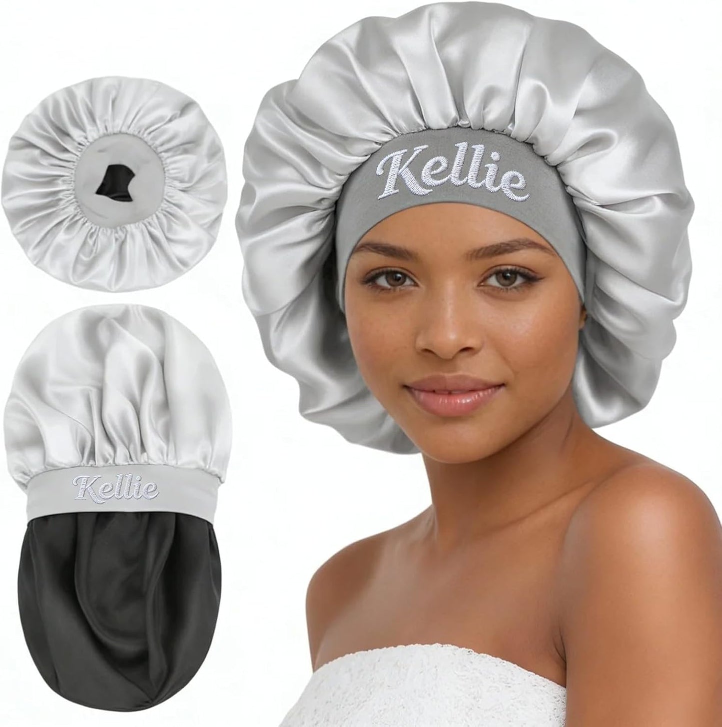 Custom Silk Bonnet - Satin Hair Cover for Sleeping | Perfect for Curly & Braided Hair