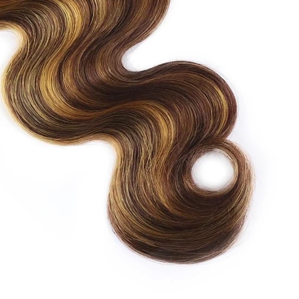 Highlight Bundles P427 Human Hair Bundles Dark Brown Bundle 30 32 34 inch Ombre Brown Body Wave Bundle 150g
