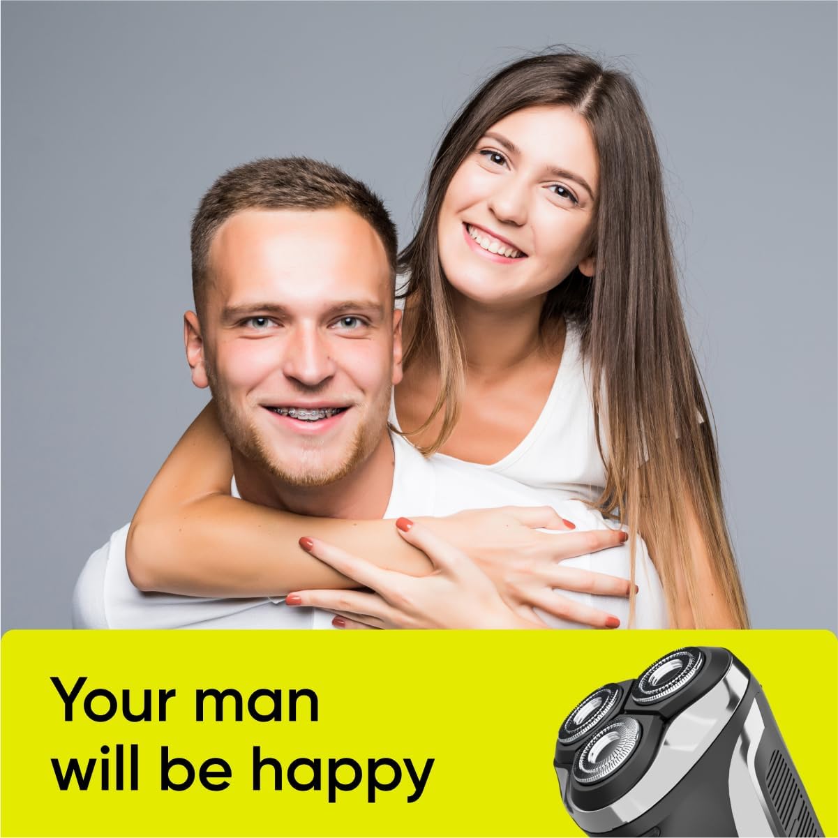 Electric Shaver for Men - Waterproof Rotary Razor with USB-C Rechargeable Battery | 60 Min Runtime & Pop-Up Trimmer
