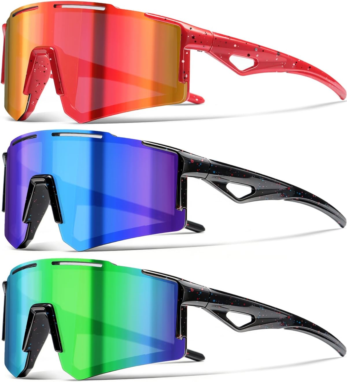 Kids Baseball Sunglasses - UV400 Protection for Boys & Girls | 3-Pack Sports Sunglasses