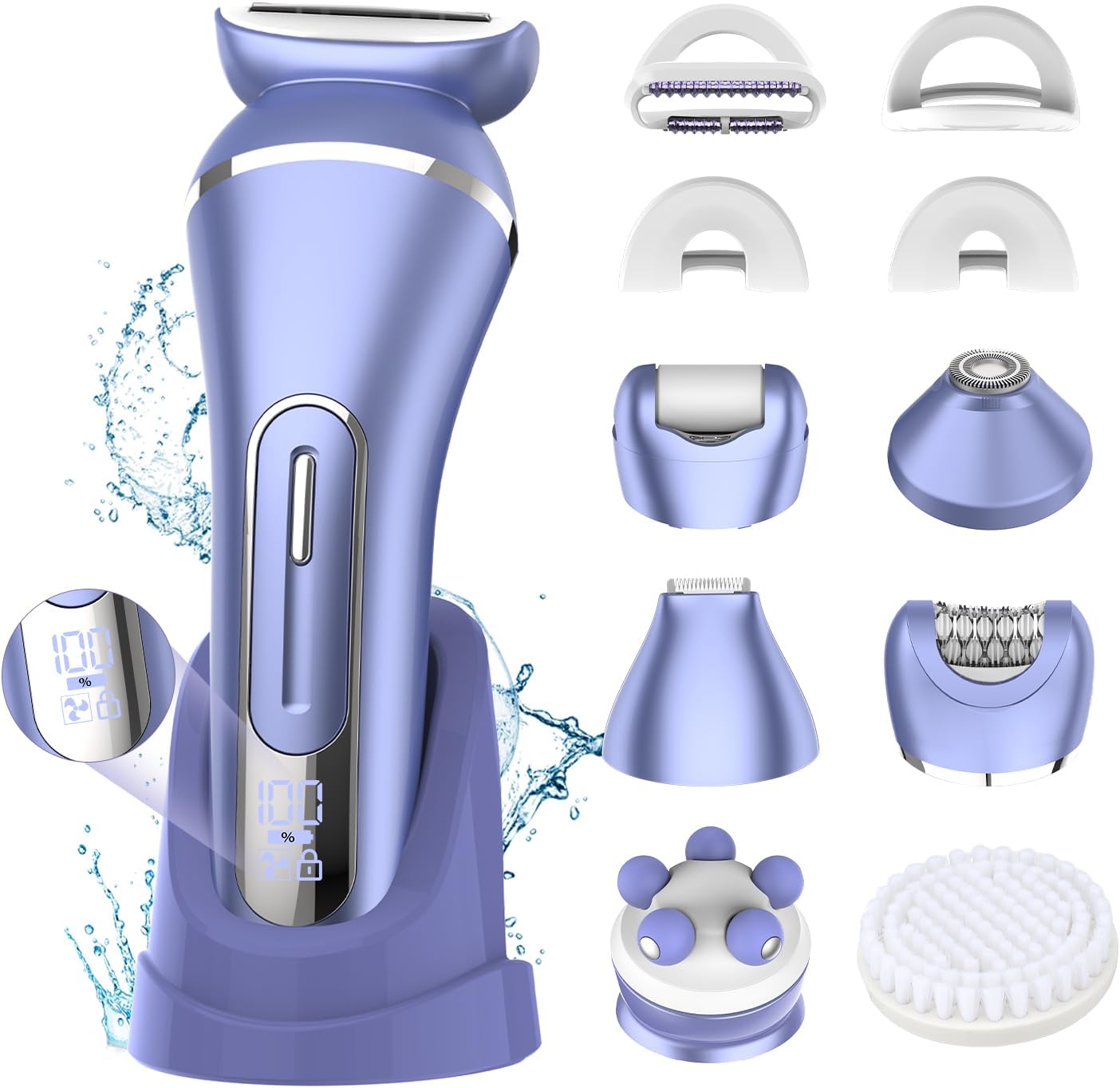 Electric Shavers for Women - 7-in-1 Hair Removal Kit with Epilator, Trimmer & Massager | Waterproof, Versatile Grooming Set