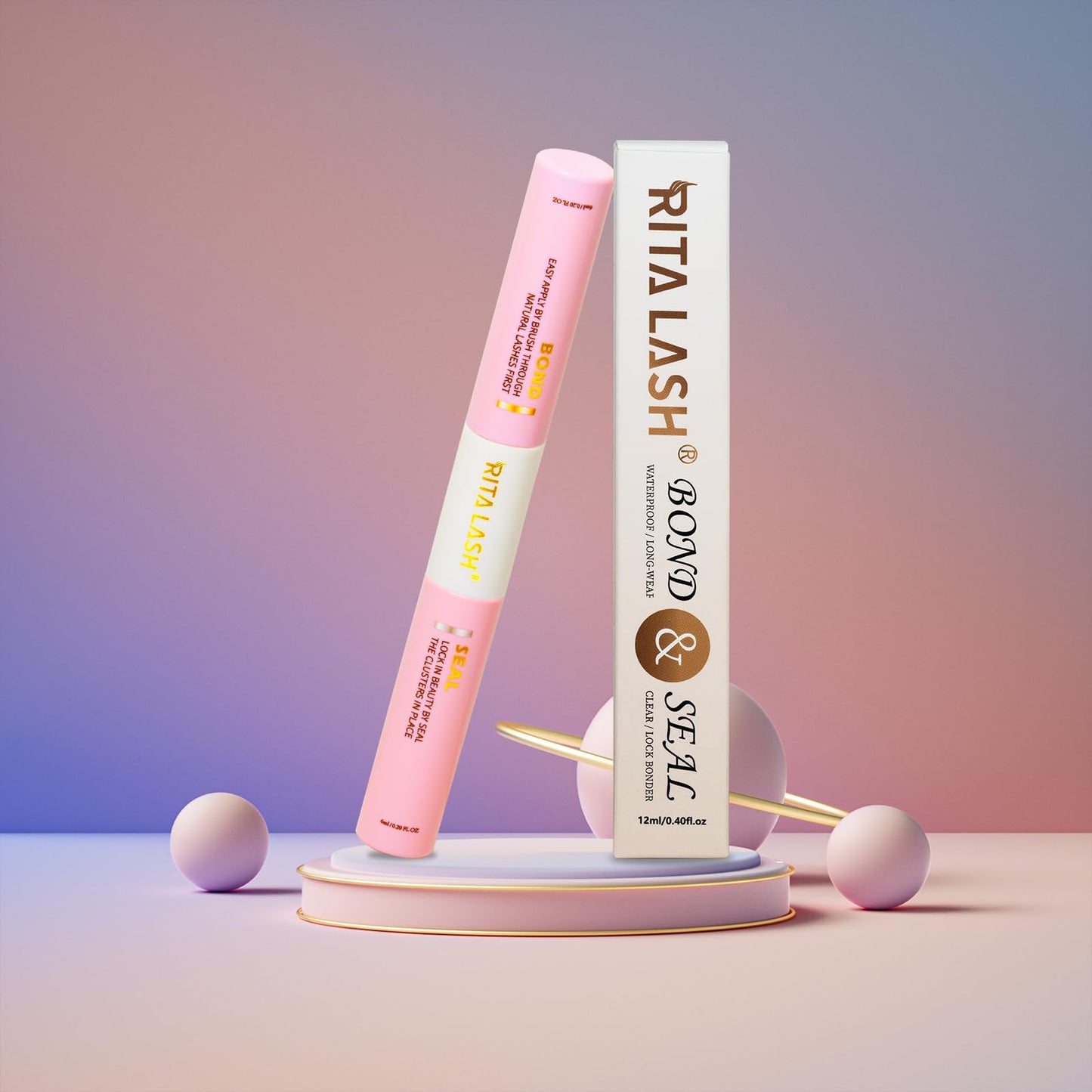 Lash Cluster Glue,Lash Bond and Seal Waterproof Lash Glue for Eyelash Clusters,Eyelash Adhesive Long Lasting 1 Weeks Eyelash Glue for Lash Clusters 2-in-1 Home Use, Strong Hold(6ML+6ML)