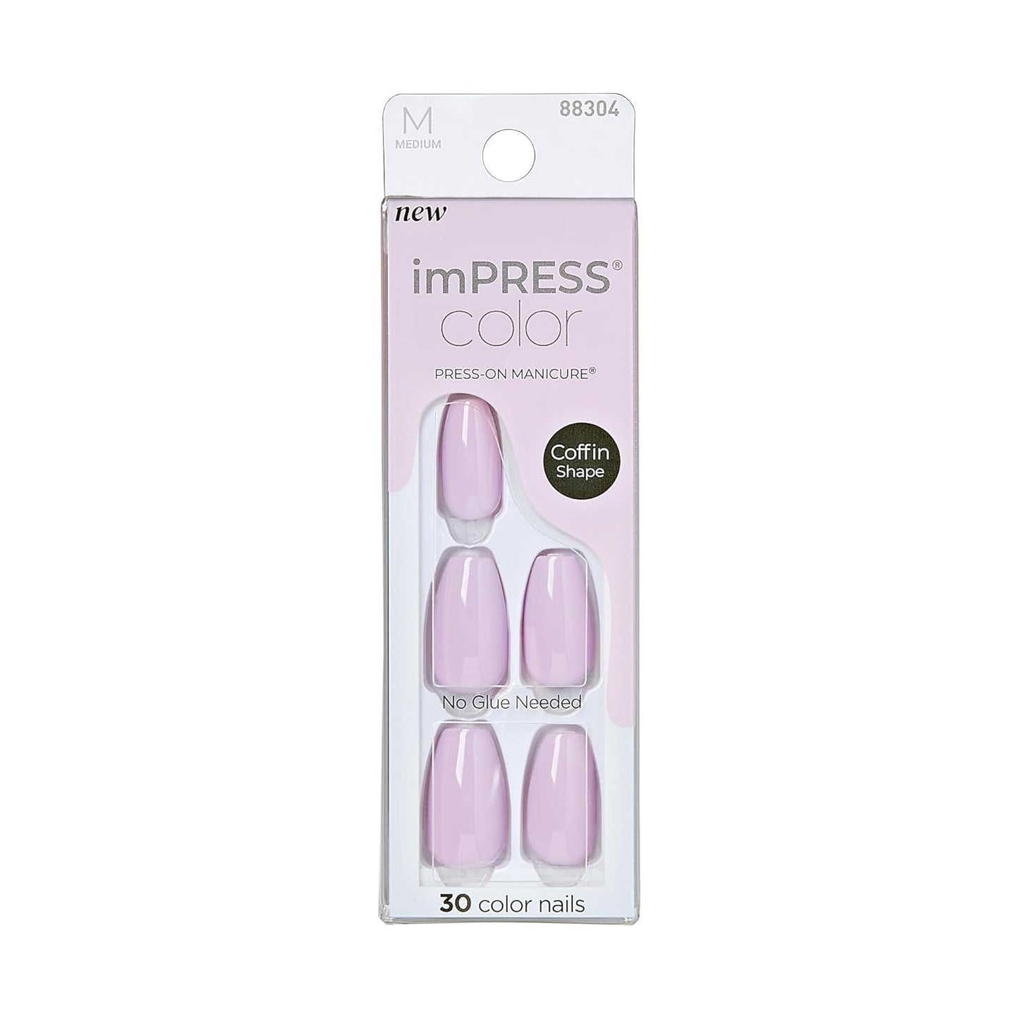 Impress Press-On Nails - Olive Green Squoval Shape | 30 Pcs Short No Glue Set with Easy Apply & Removal Tools