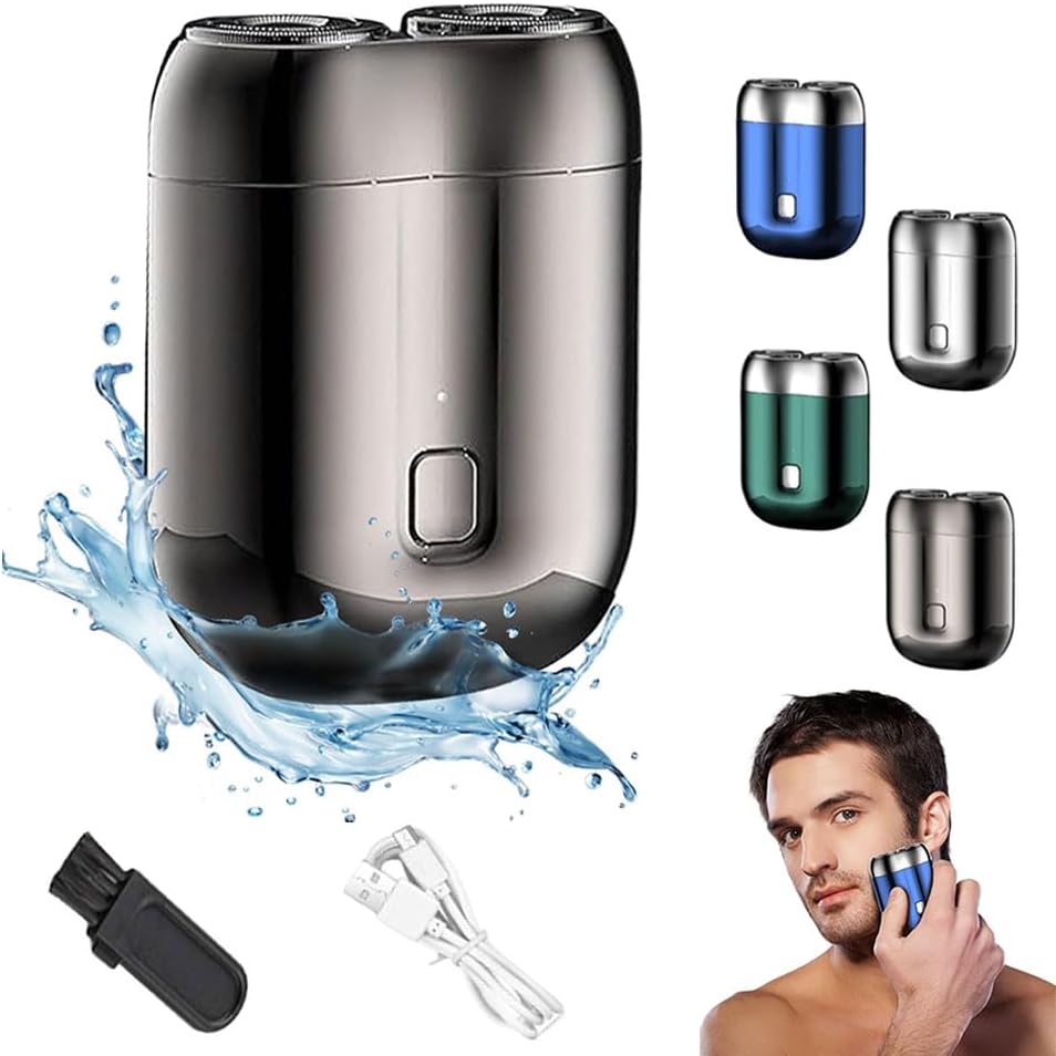 Pocket Shaver - Rechargeable USB Mini Electric Razor for Men | Waterproof, Portable Design - Blue