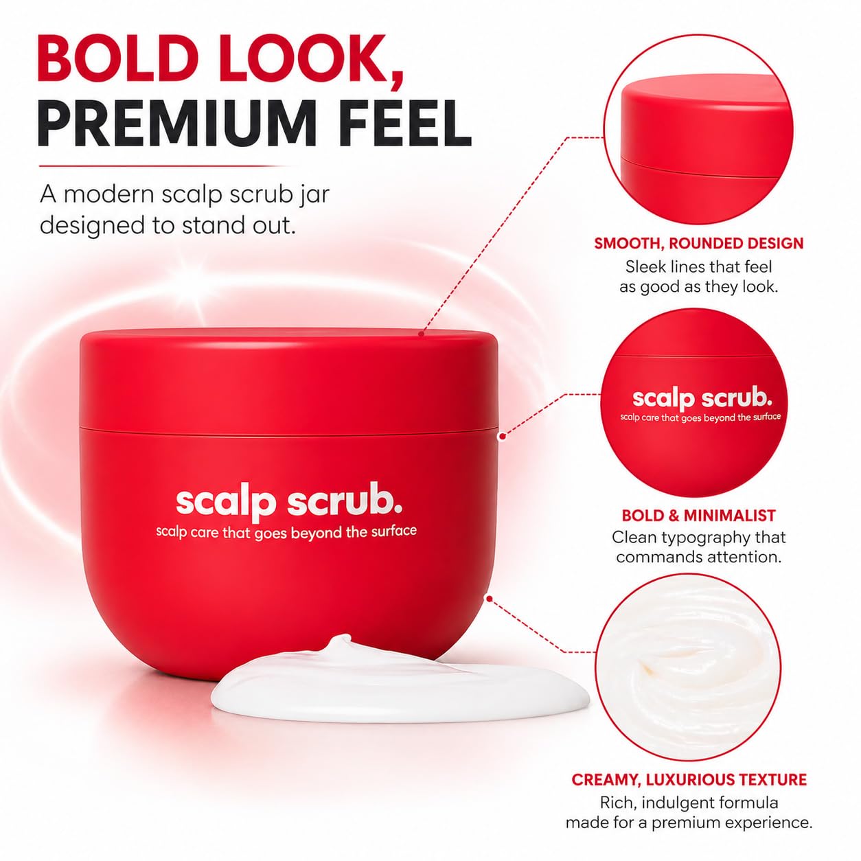 Revive & Restore Scalp Care Treatment - Gentle Exfoliating Scalp Scrub Balm for Itchy Skin | 3.4 Fl Oz Red Jar