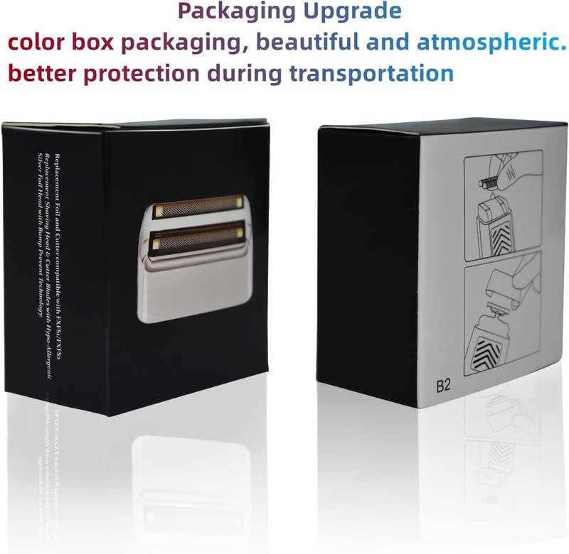 2 pack Professional Replacement Foil and Cutters for BaBylissPRO Barberology Double Foil Shaver, Compatible with BaBylissPRO Barberology FXFS2 Shaver,Gold