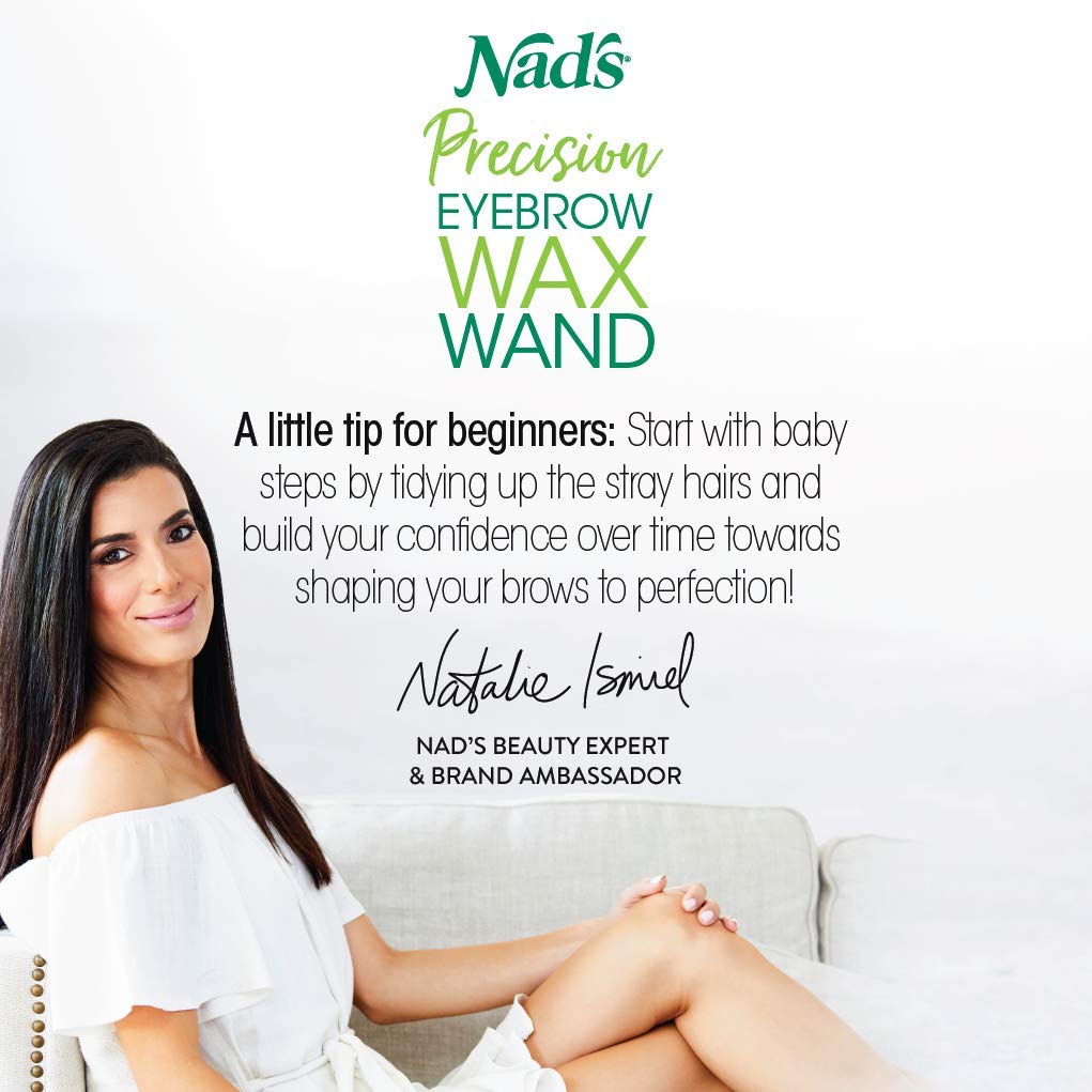 Nad's Eyebrow Shaper Wax Kit Eyebrow Facial Hair Removal Delicate Areas Cotton Strips, Cleansing Wipes, 0.2 Ounce (Pack of 1)