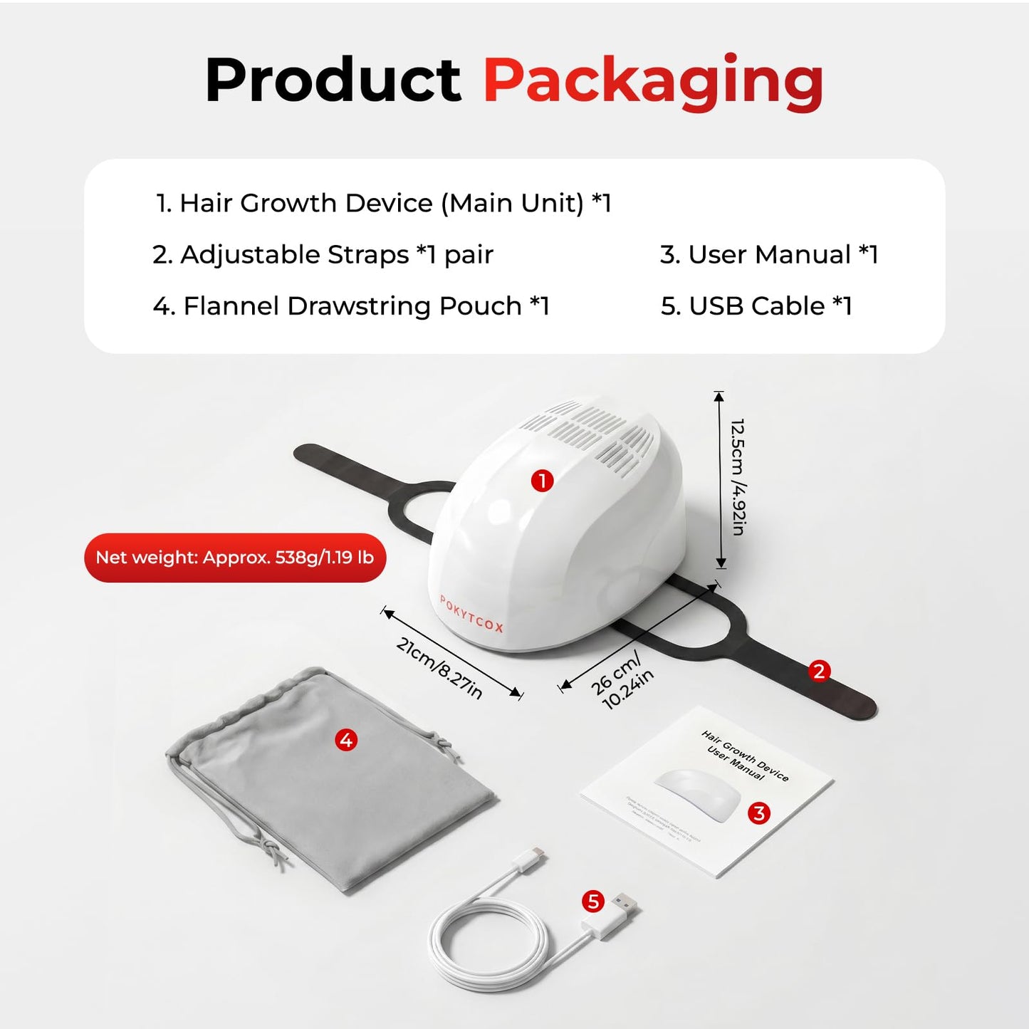 Laser Red Light Therapy for Hair Growth,FDA Cleared Hair Growth Device for Men & Women,650nm Low Level Laser Therapy for Thinning Hair & Alopecia, 200 Lasers Full Scalp Coverage Home Use(KCA451-200S)