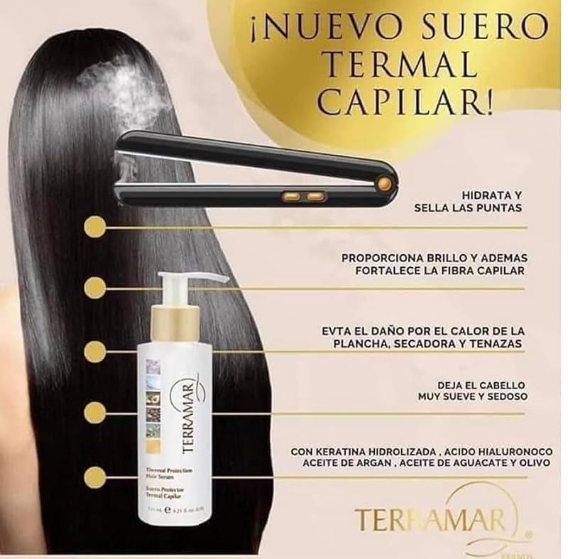 Terramar Thermal Protective Hair Serum 125ml with Keratin and Argan Oil