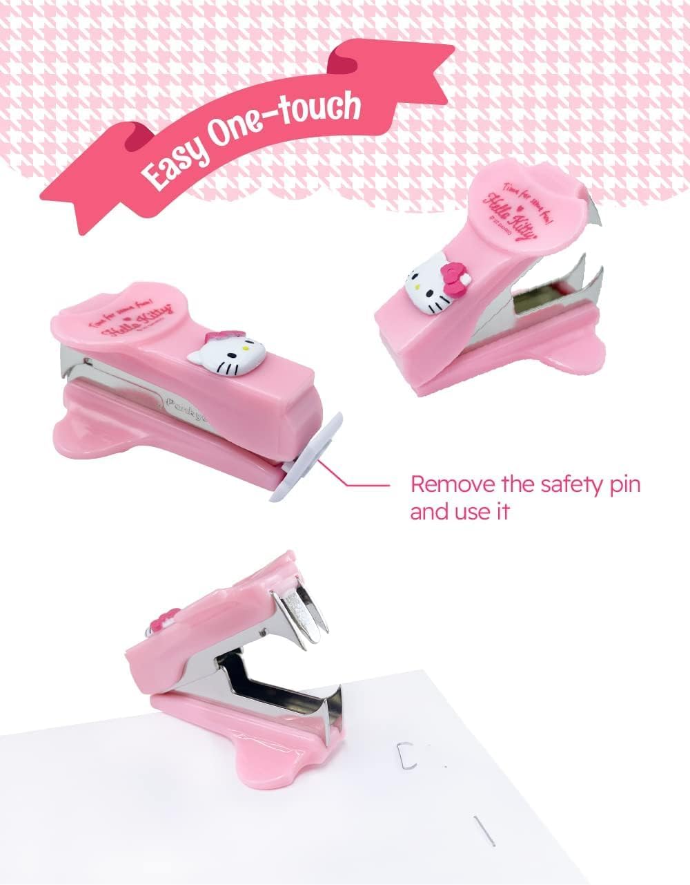 Cute Animal Face Cat Staple Remover | Office & Home Staple Puller Tool - Pink Cat Design