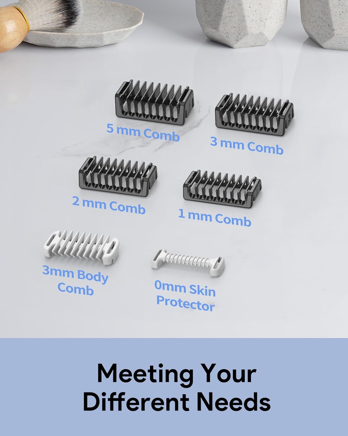 Guide Guards Set - 1/2/3/5mm Comb Attachments for Skin & Body | Hard Case Storage for Obalde QP Series