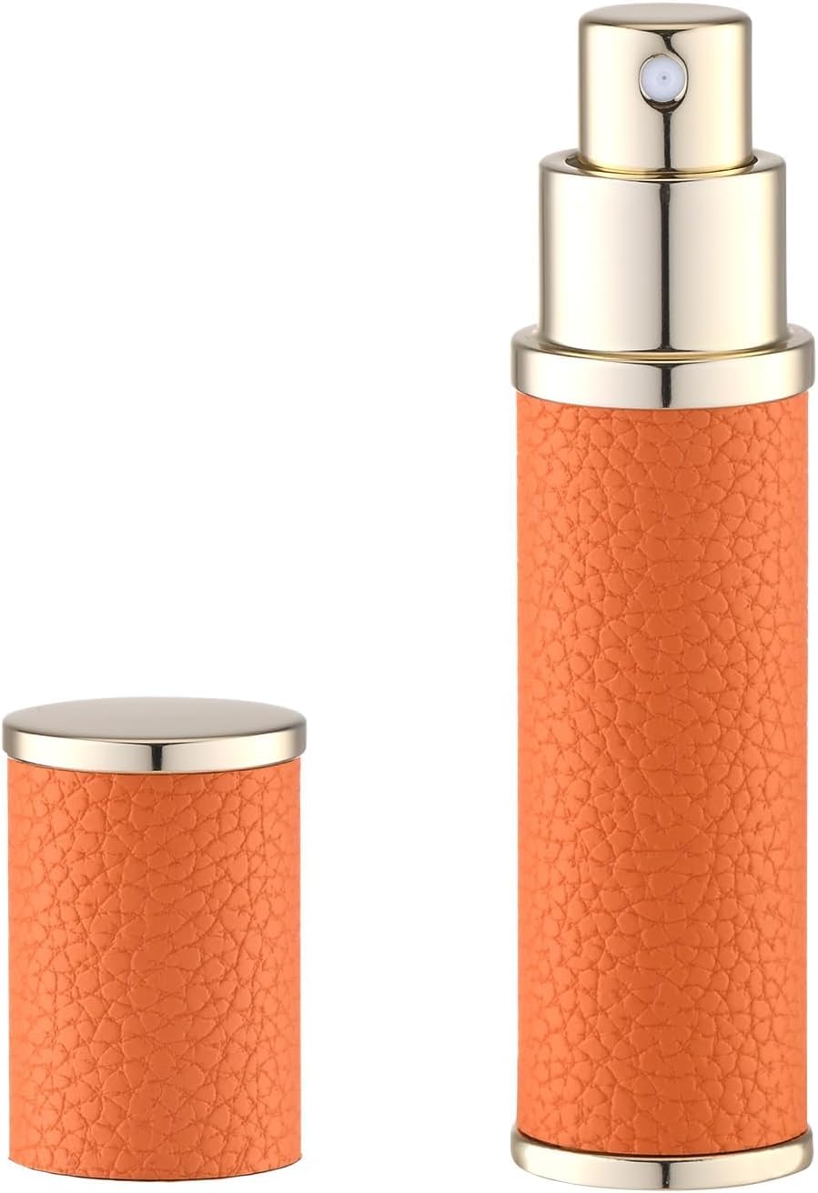 Travel Perfume Bottle - Refillable Mini Leather Cologne Atomizer | 10ml Black Fragrance Pump Dispenser