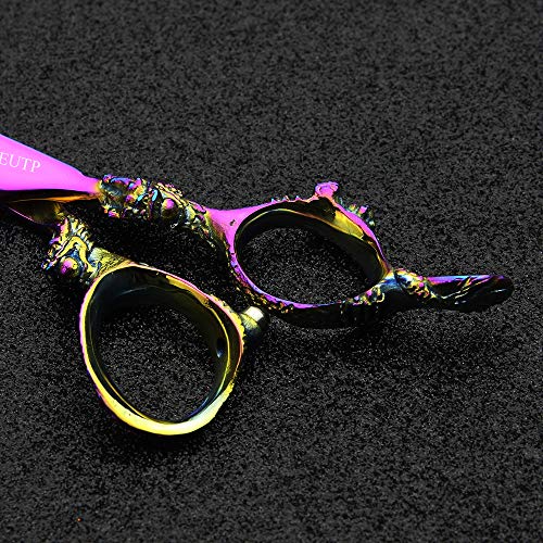 Professional 6.0 Inch Rainbow Dragon Handle Thinning Scissors for Hair Cutting