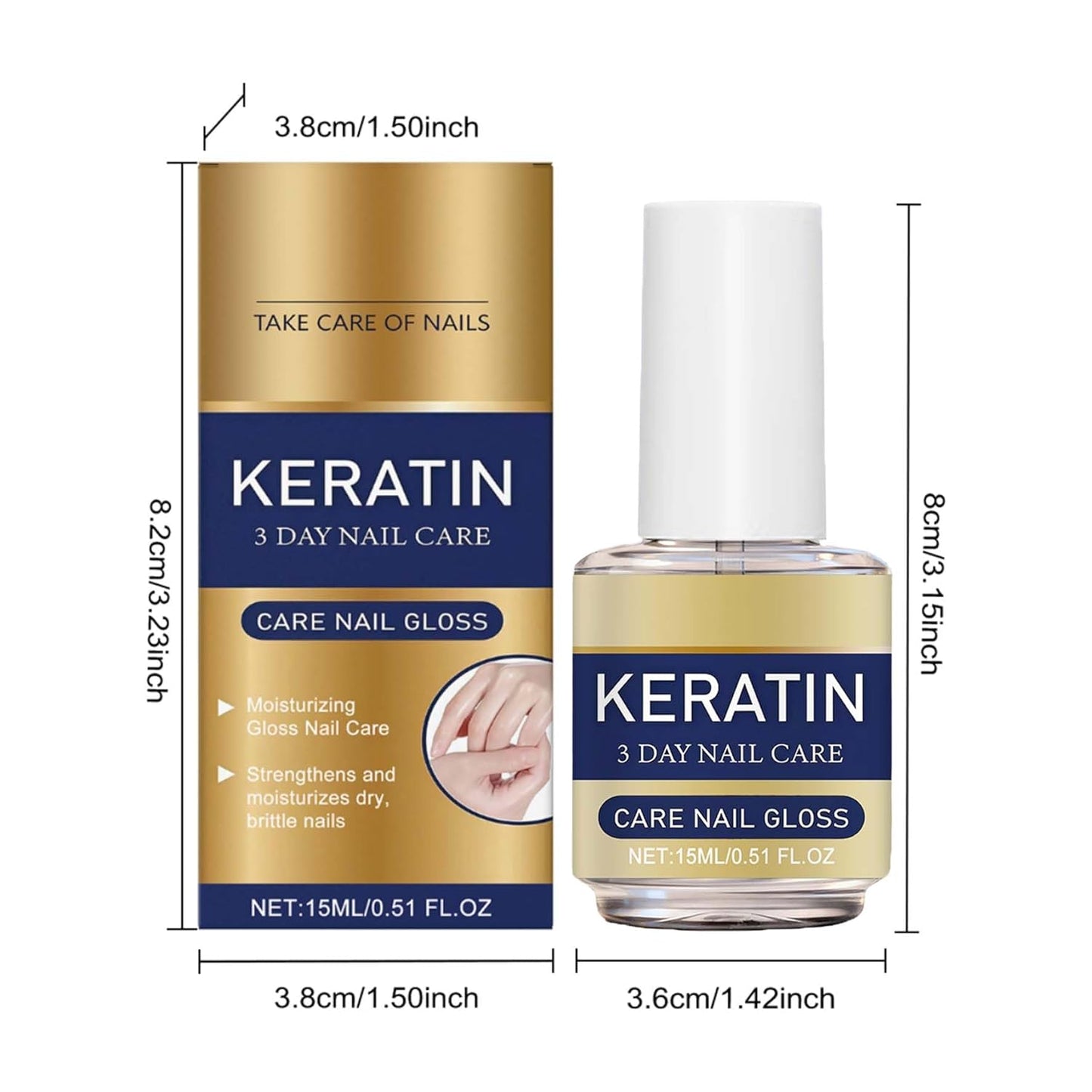 Keratin Nail Care Oil - 2PCS Deeply Moisturizing Formula for Dry, Weak & Brittle Nails | Fast Hydrating Repair Oil
