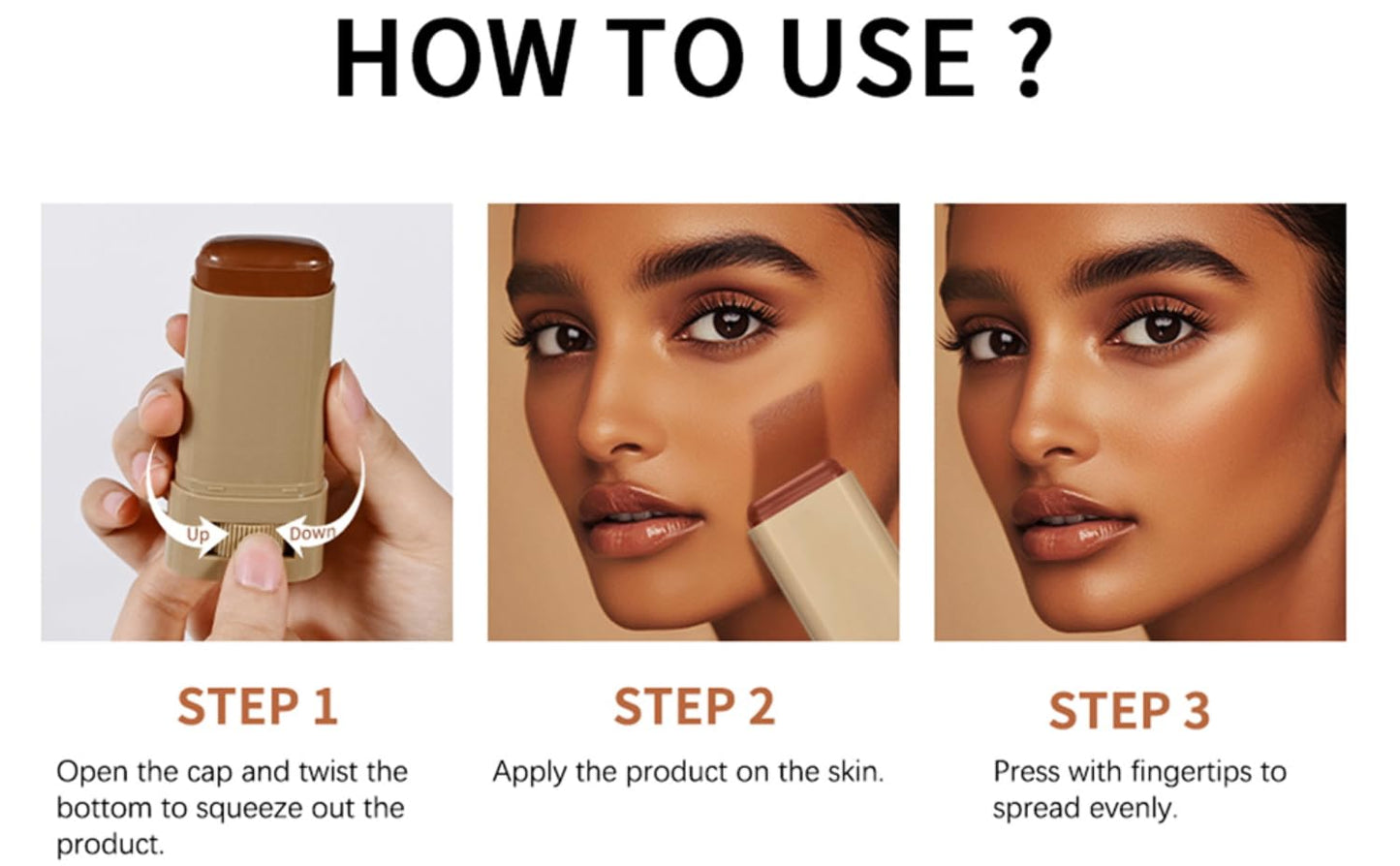 Dewy Finish Tinted Moisturizer & Full Coverage Foundation Stick Set - Includes Beauty Balm Serum, Concealer & Contour Sticks for Flawless Makeup (1#)
