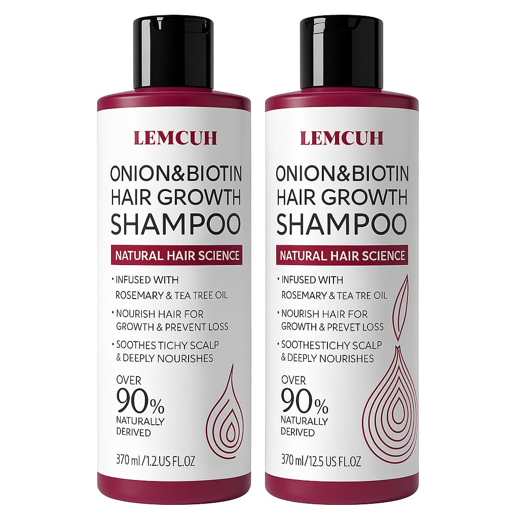 Lemcuh Onion Biotin Hair Shampoo For Hair Thickening - Botanical Boost For a Healty Scalp Sulfate Free 2pack