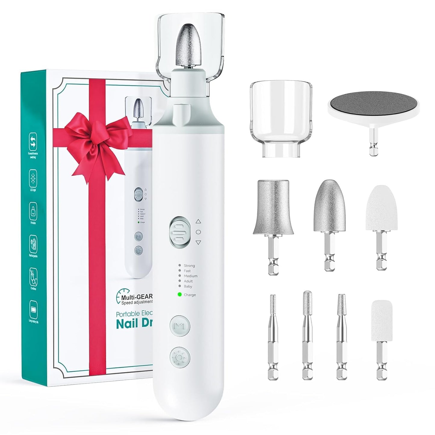 Electric Nail File Set - Professional Manicure Pedicure Kit with 15 Speeds for Hand & Foot Care | Ideal for Thick Nails, Men & Women