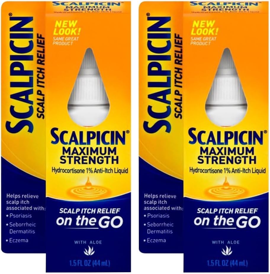 Scalpicin Maximum Strength Scalp Treatment - Fragrance-Free Liquid for Itchy Scalp, Dermatitis & Psoriasis | 1.5 fl oz