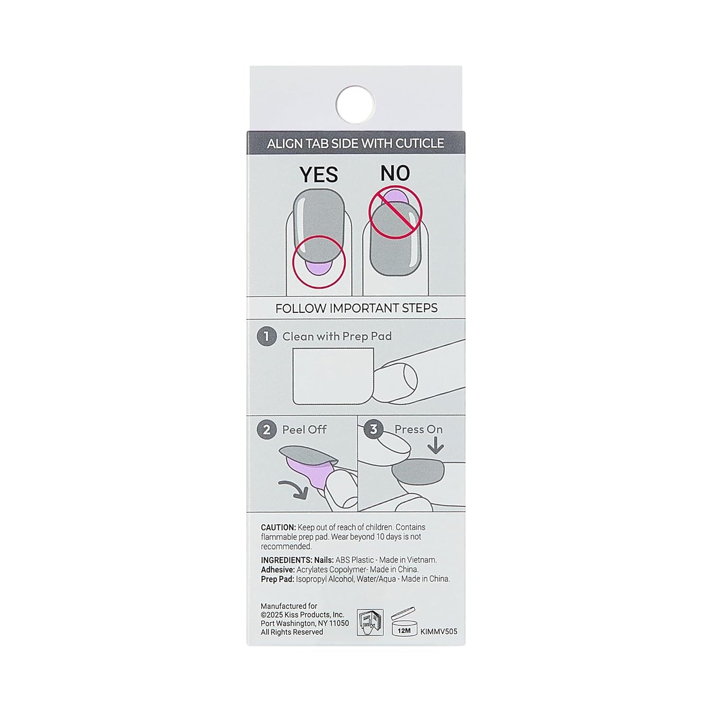 Kiss Impress No Glue Mani Press-On Nails - Positive Black Almond Shape | Medium Size, 30 Nails & Accessories
