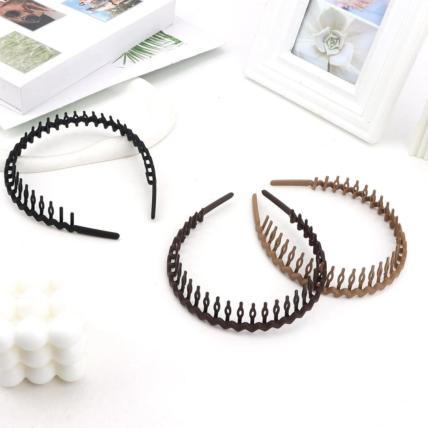 Zig Zag Headbands - Wavy Non-Slip Hair Accessories for Women & Men | 3 Pcs Set