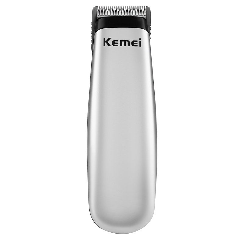 KEMEI Mini Hair Trimmer Compact, Portable Cordless Clipper for Men and Women, Precision Haircut and Shaving Tool Silver, Battery Powered and Travel Friendly