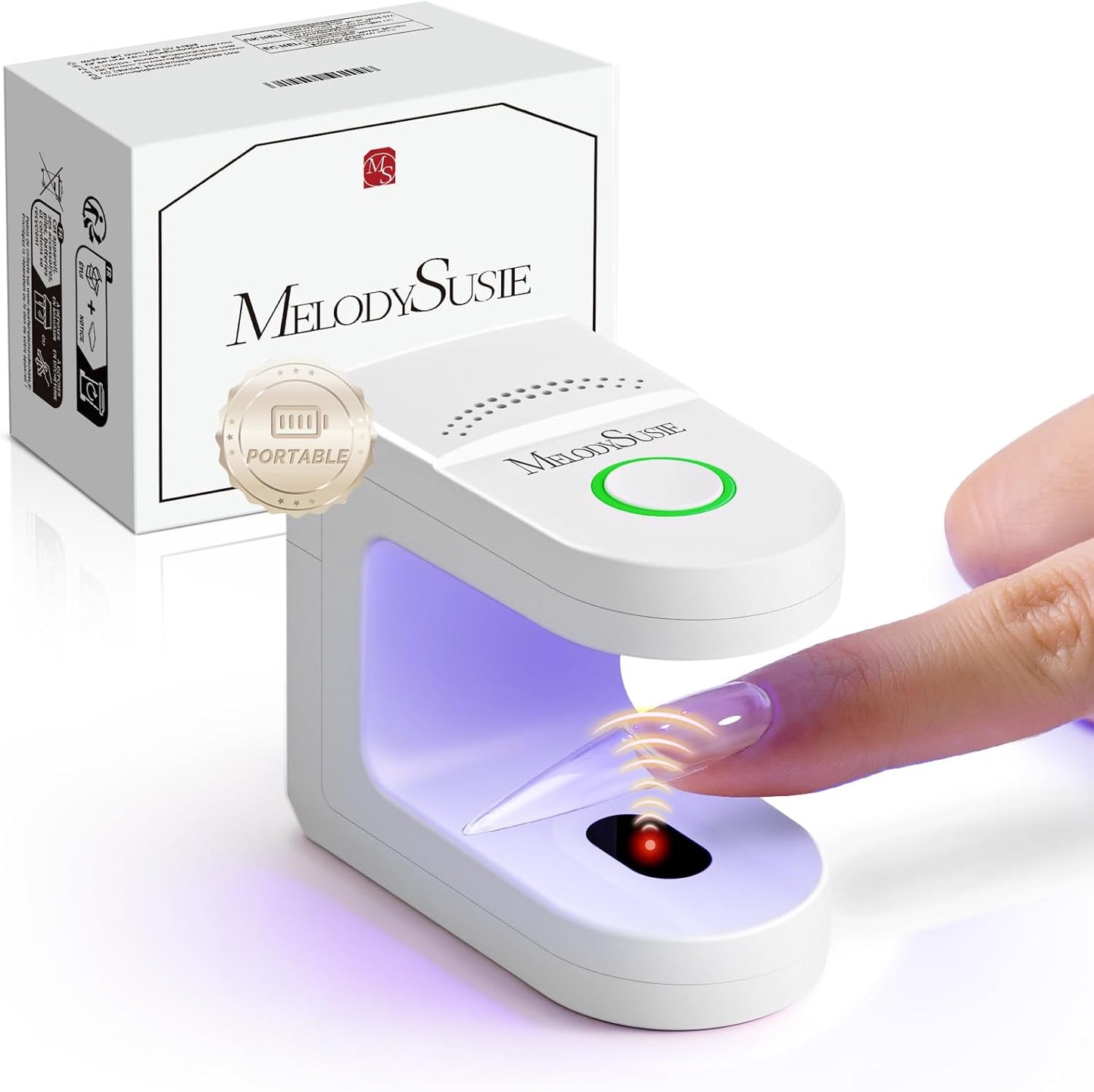 Handheld Cordless UV Nail Lamp - Rechargeable Mini LED Light with LCD Display for Soft Gels & Rhinestone Glue | Pink