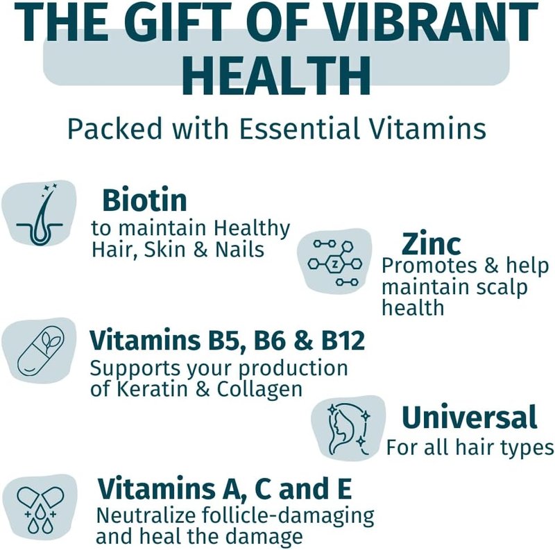 Hair Skin and Nails Gummies - Vegan Biotin for Healthy Hair, Skin & Nails | Extra Strength (3)