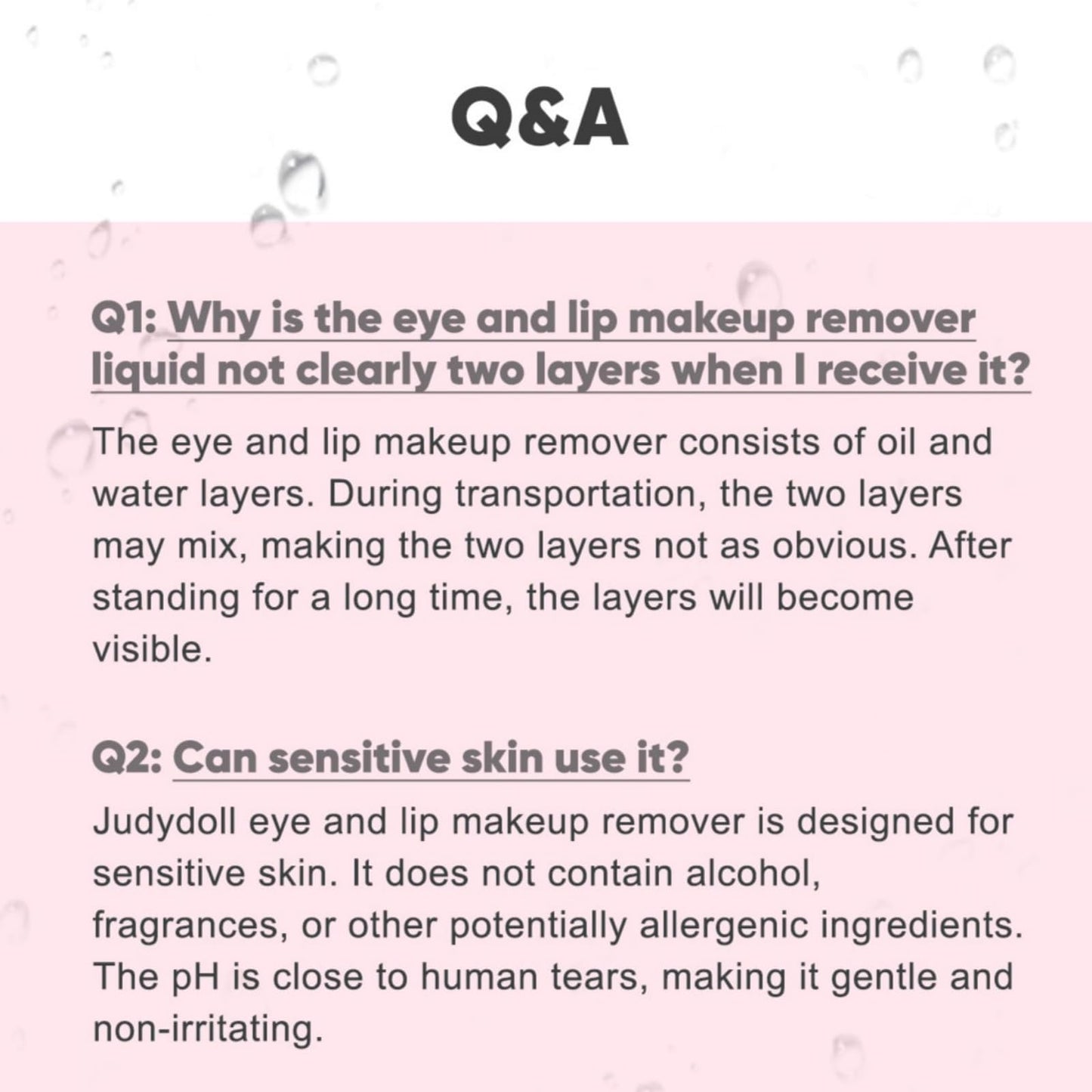 JUDYDOLL Eye & Lip Make Up Remover- Removal of Heavy Makeup,Gentle Cleanser Iron Mascara&Waterproof Makeup, Plant Formula with No Irritation, Fast, Safe&Easy, Sensitive Skin Friendly