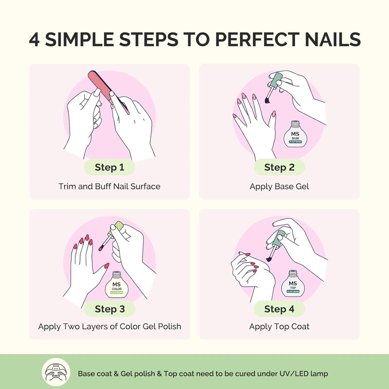 MelodySusie Gel Nail Polish Set - Hema-Free Soak Off UV Colors | Pink & Nude 8Pcs 10ml/0.34 fl oz
