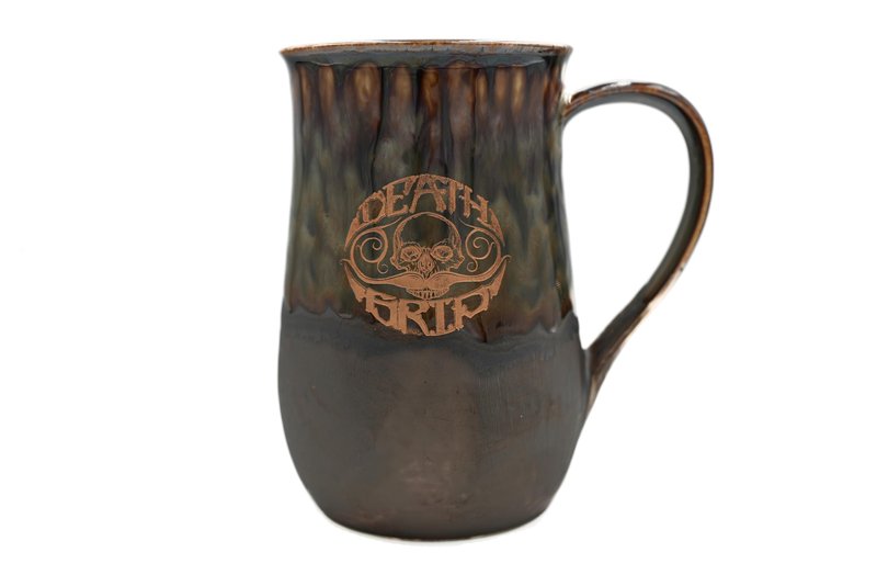 THE VINTAGE GROOMING CO. Right Handed Defender Mustache Guard Mug | Keep Your Mustache Dry When Drinking | Handmade 16 oz Capacity