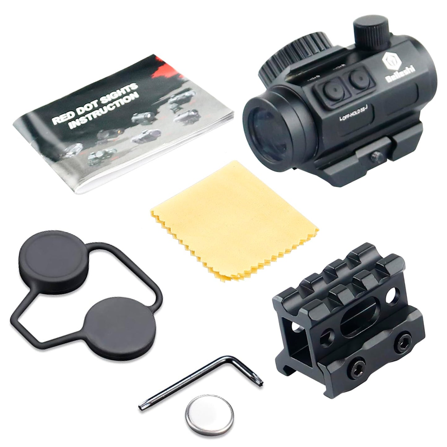 Beileshi Red Dot Sight, 4 MOA Compact Red Dot Gun Sight Waterproof & Shockproof & Fog-Proof Rifle Scope with 1 inch Riser Mount, Upgrade M1KS