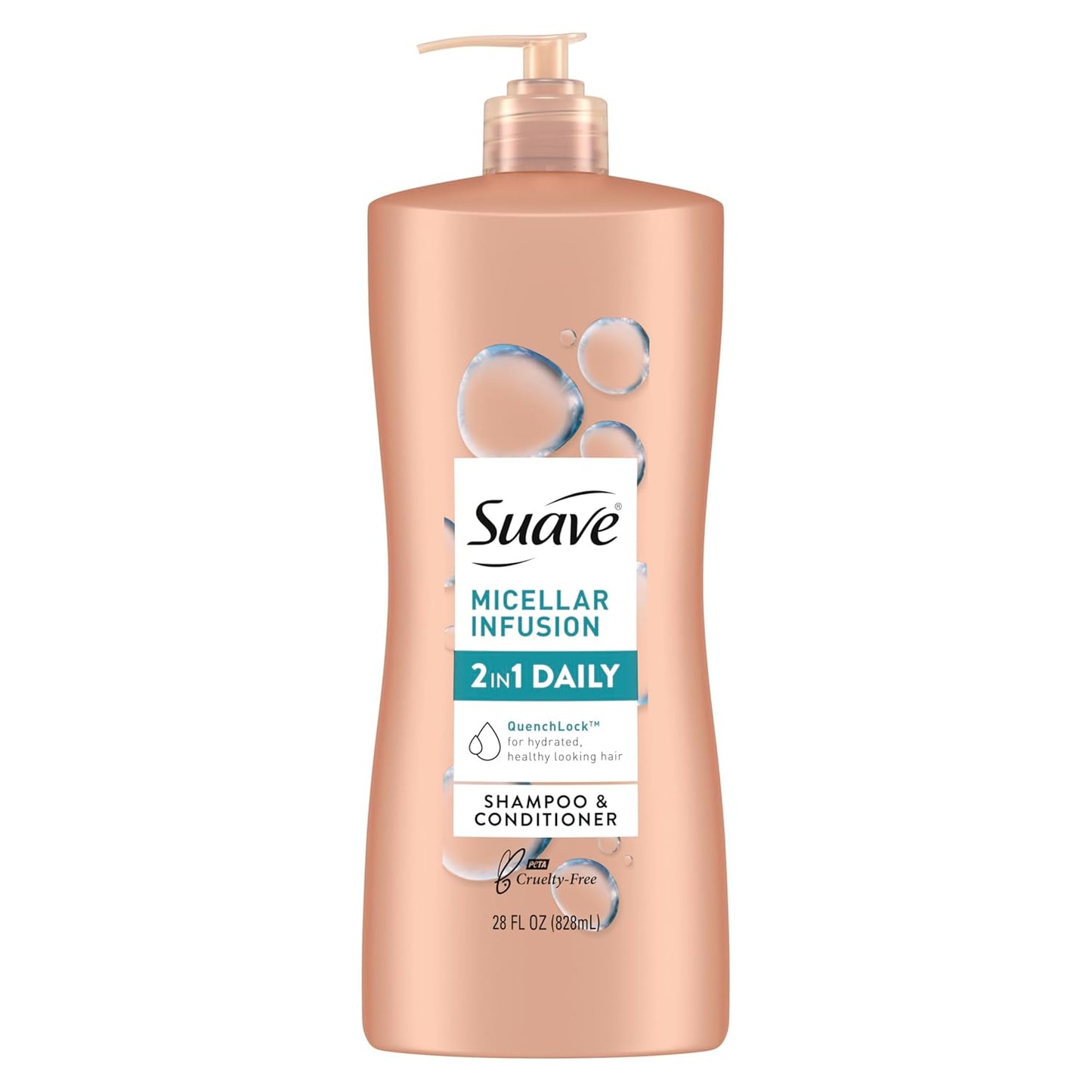Suave 2-in-1 Shampoo and Conditioner - Micellar Infusion for All Hair Types | 28 oz