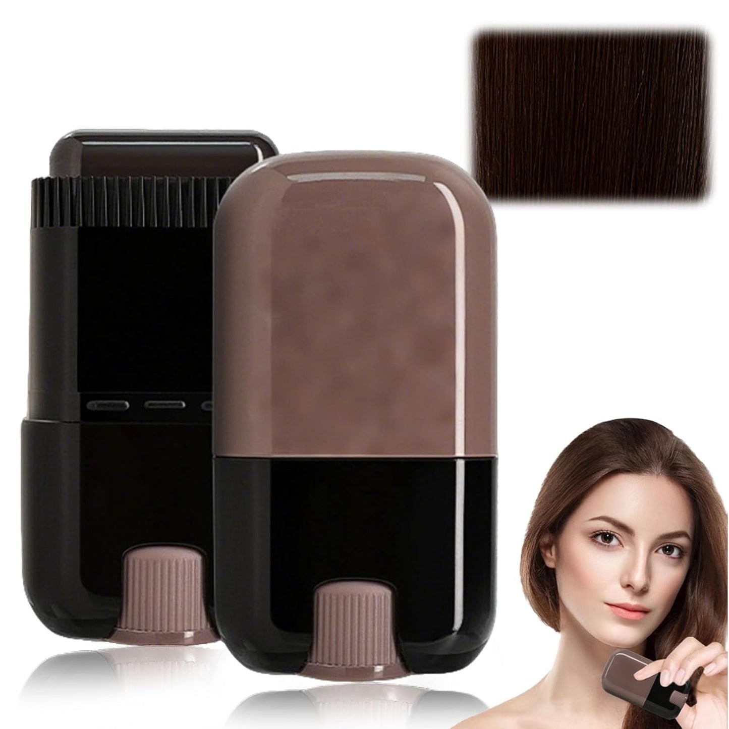 Hair Color Stick - Waterproof Gray Hair Concealer | 2-in-1 Touch-Up Comb for Women - Black