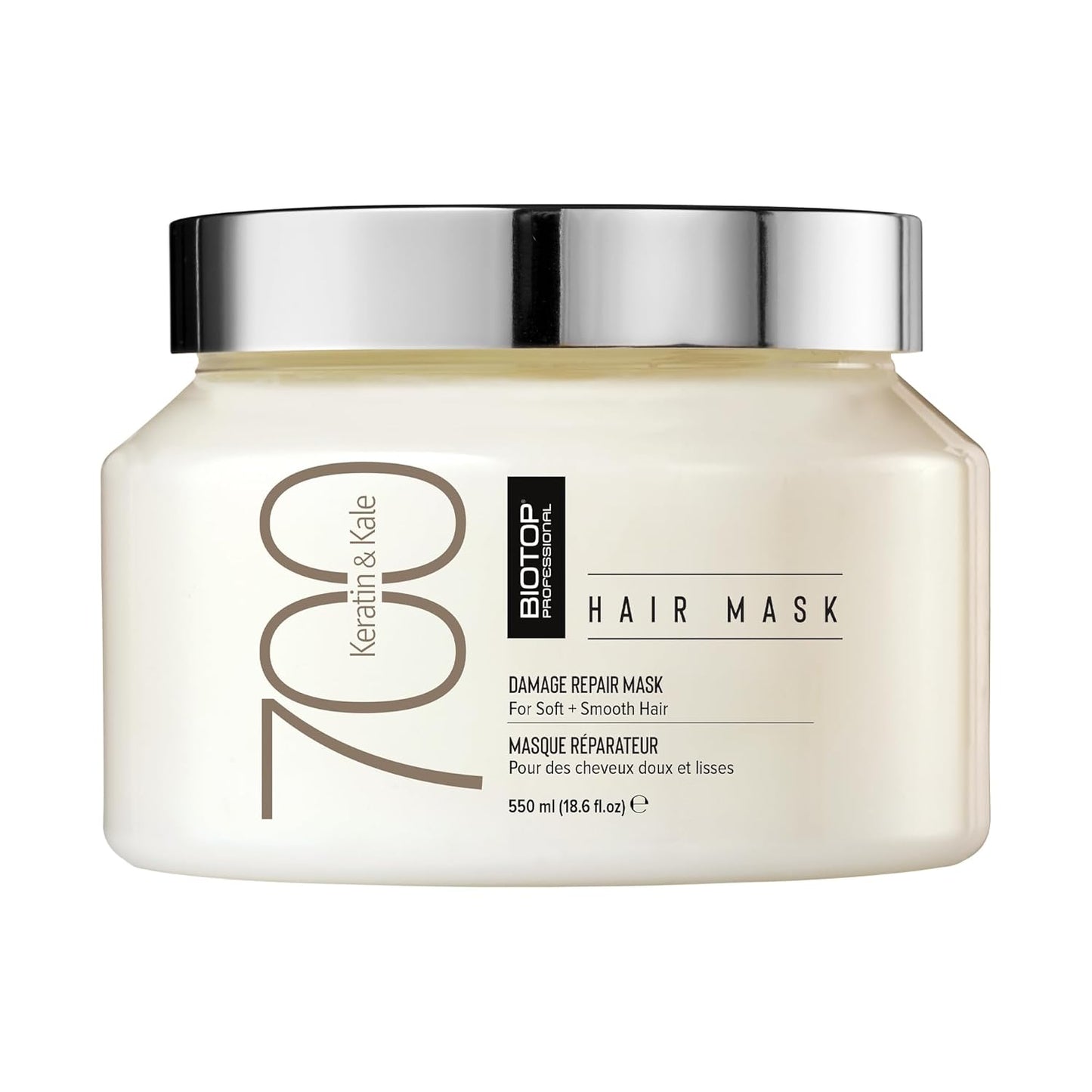 Biotop Professional Keratin + Kale Hair Mask - Nourishing Treatment for Thick, Dry, Color-Treated Hair - 8.4oz