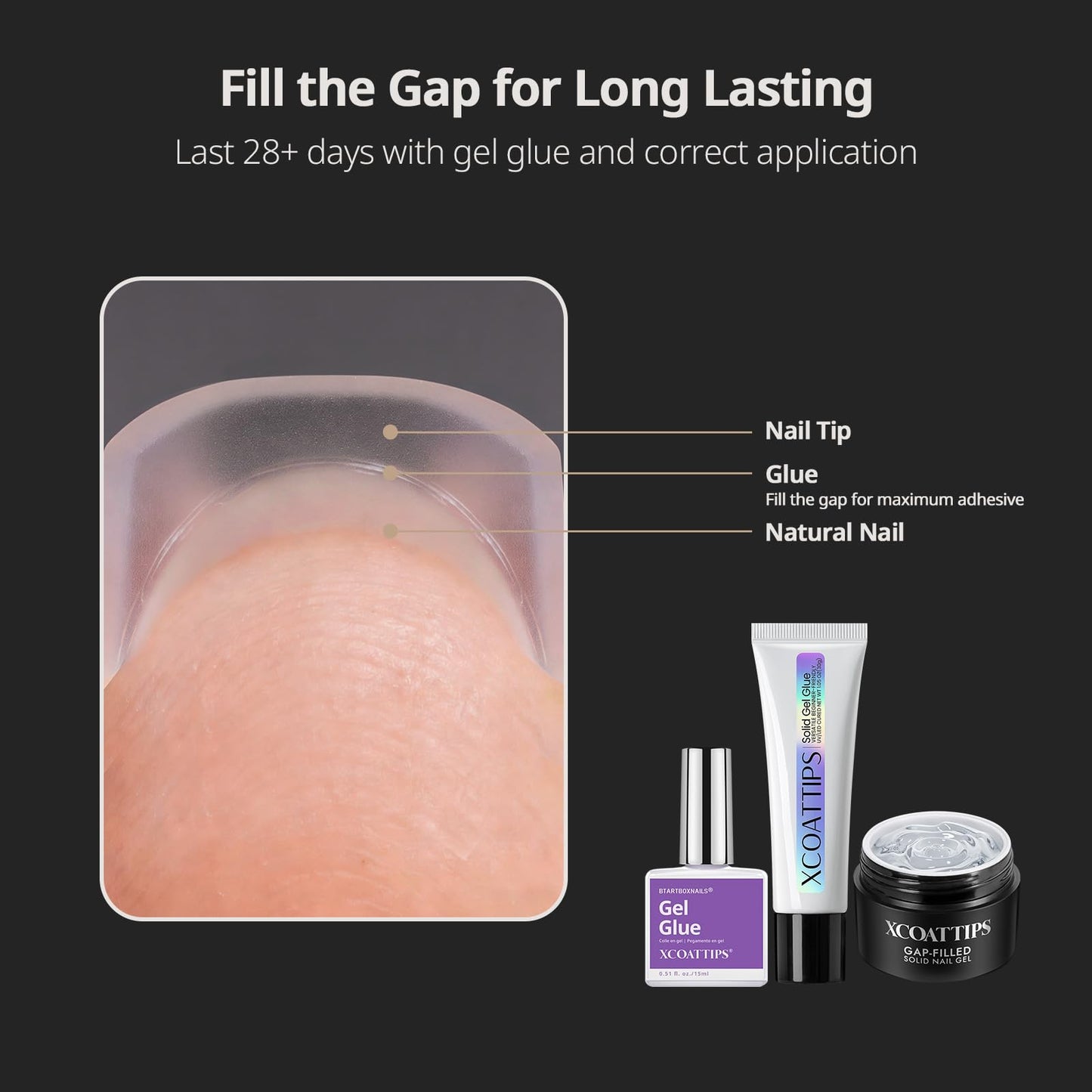 BTArtboxnails XCOATTIPS Clear Soft Gel Long Stiletto Nail Tips - 16 Sizes, Double Sided Pre-etched, Pre-shaped, Easy-to-Apply, Soak Off, Salon Quality Value at Home, 160 Fake Nails