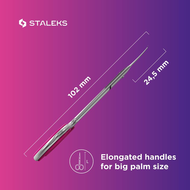 Staleks Professional Cuticle Scissors – Manicure Scissors, Stainless Steel, Extra Fine Curved Blades – Smart 41 Type 3 SS-41/3
