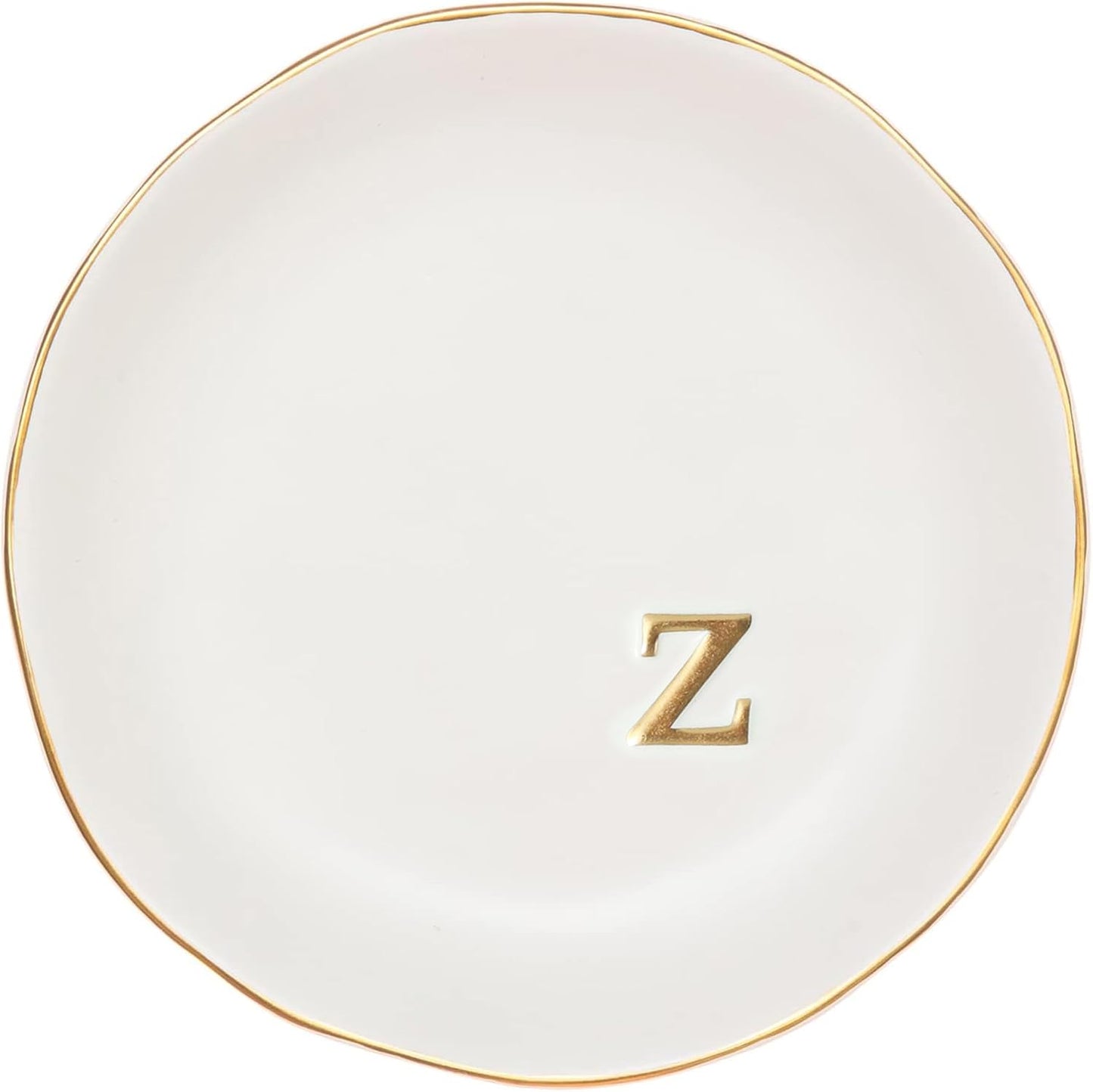 Ceramic Jewelry Tray - Decorative Trinket Dish for Rings, Earrings & Necklaces | 4.75" White Surface