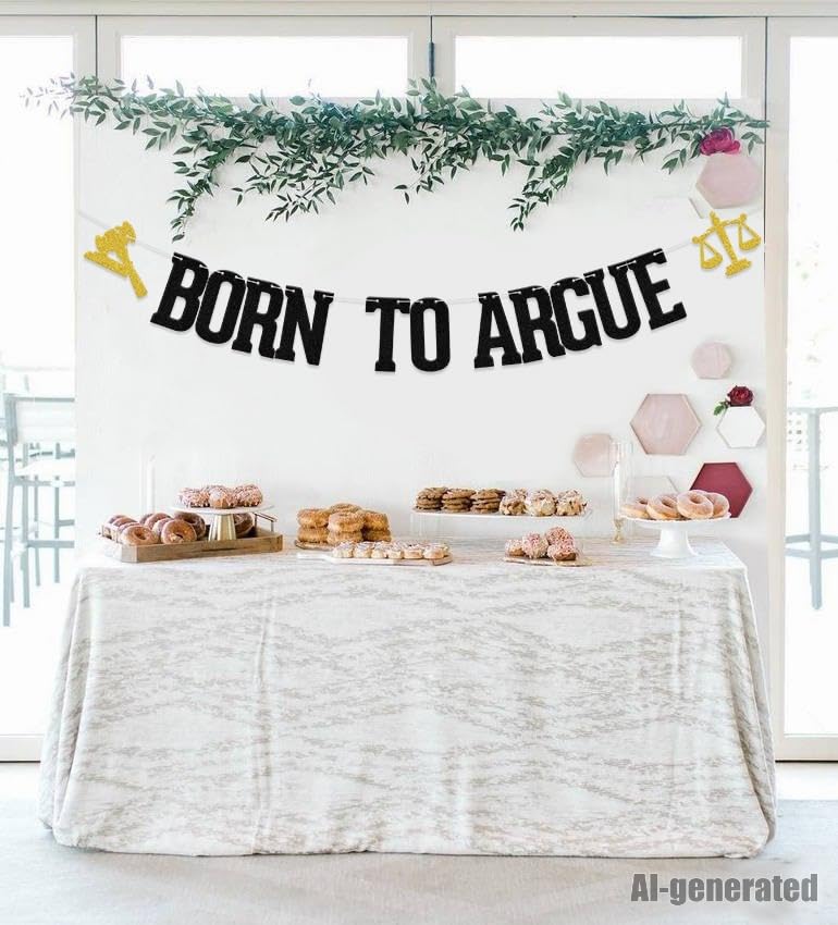 Born To Argue Banner - Lawyer Graduation Party Decorations