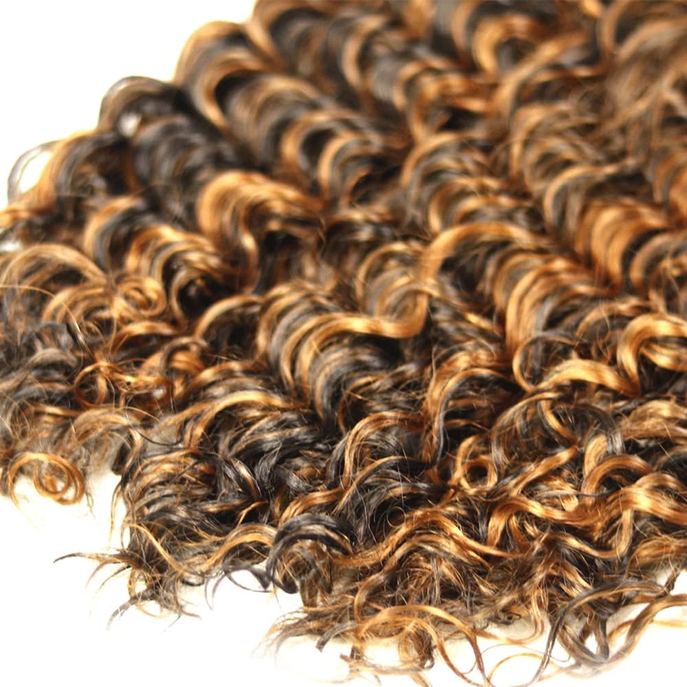 1b/30 Human Hair Bundles Highlight Deep Wave Bundle 18 20 22 Inch 300g Brazilian Virgin Hair 3 Bundles Ombre Brown Bundle Human Hair Extensions