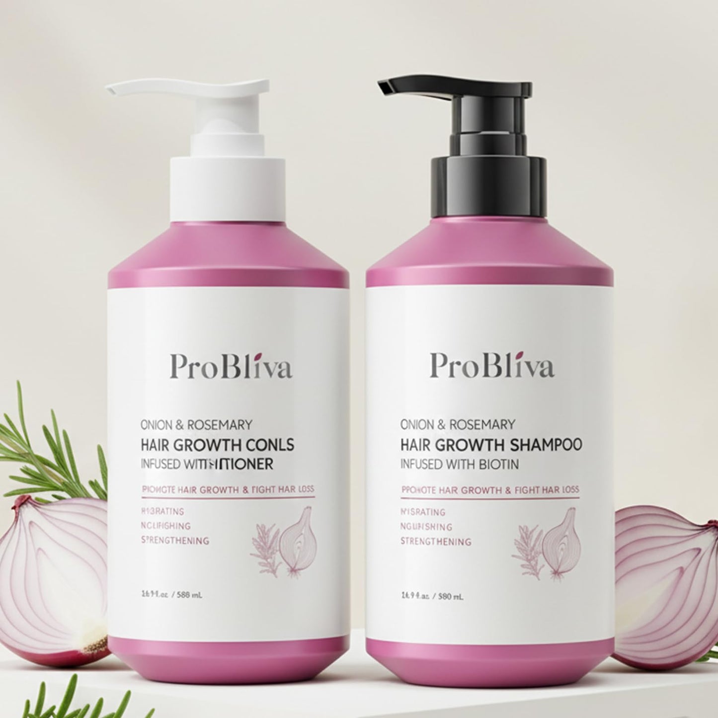 Onion & Rosemary Hair Growth Conditioner: Biotin Infused Nourishing Formula for Thinning, Dry, Breakage & Damaged Hair – Moisturizing & Strengthening Conditioner for Women and Men - 16.9 Fl Oz