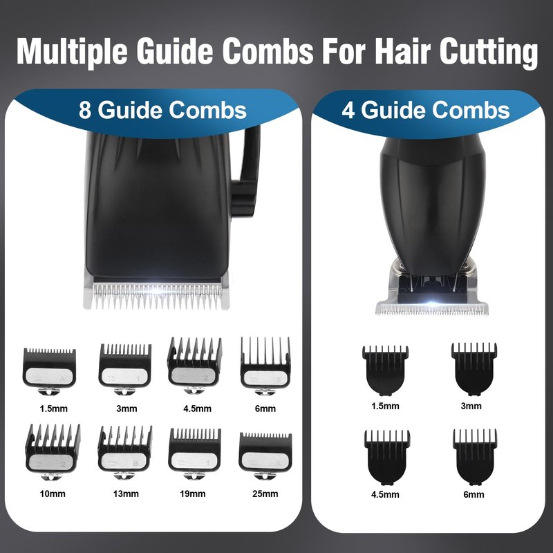 Dumite Professional Hair Clippers Trimmer Kit,Cordless Hair Clippers for Men,Barber Fading Clipper and Zero Gap T-Blade Trimmer Set with LED Display for Mens Gifts (Black)