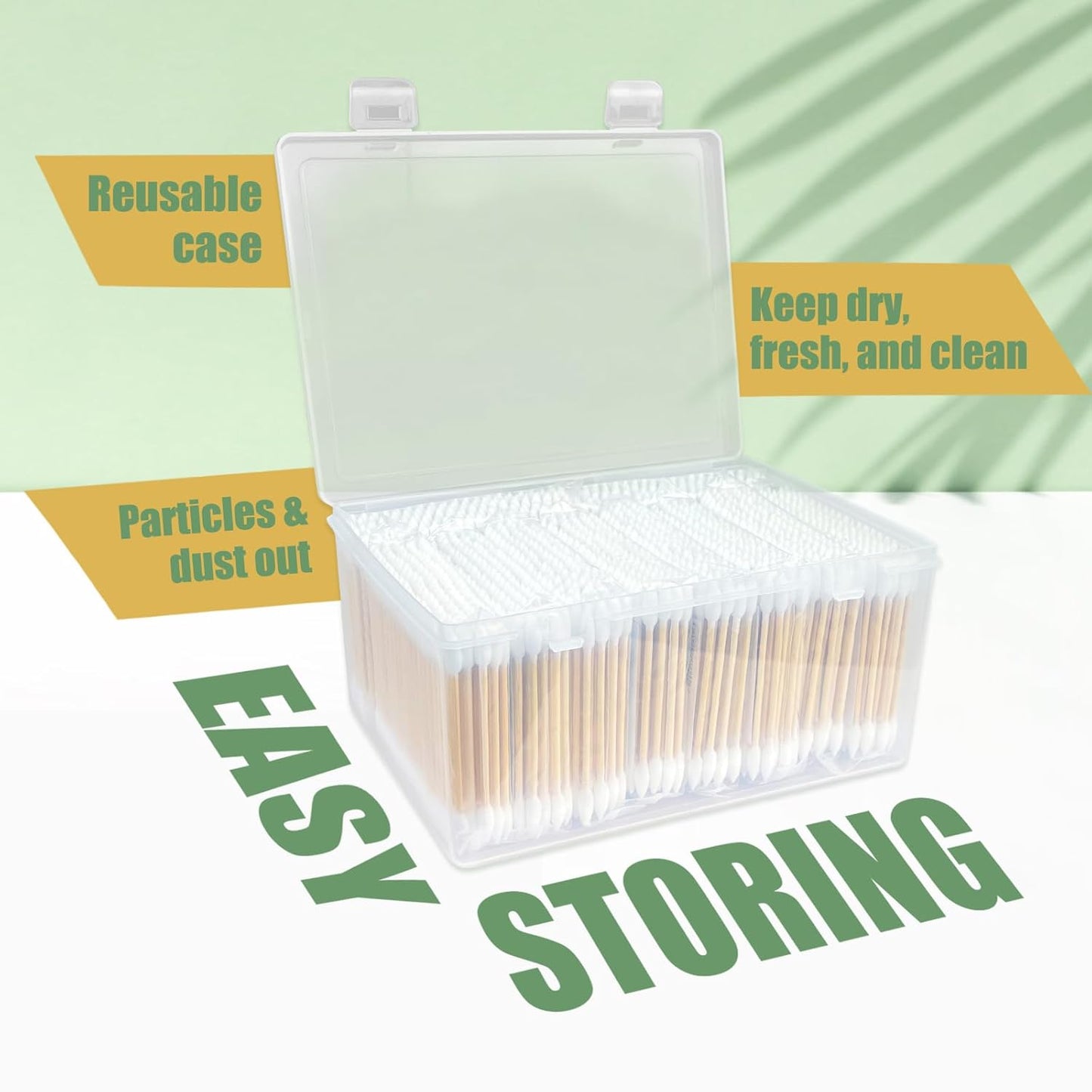 Pointed Tip Cotton Swabs - 1000 Double Pointed Buds for Makeup & Personal Care - Soft, Hypoallergenic Bamboo Sticks