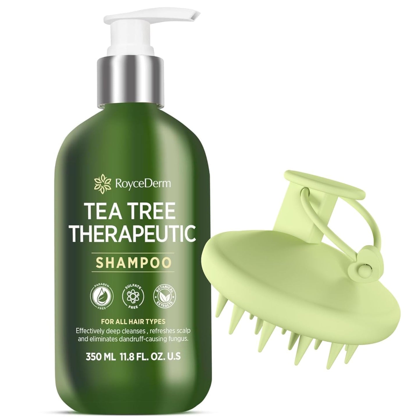 Tea Tree Shampoo - Anti-Dandruff Scalp Care for Dry, Itchy Hair | Paraben & Sulfate Free, 2 Pack