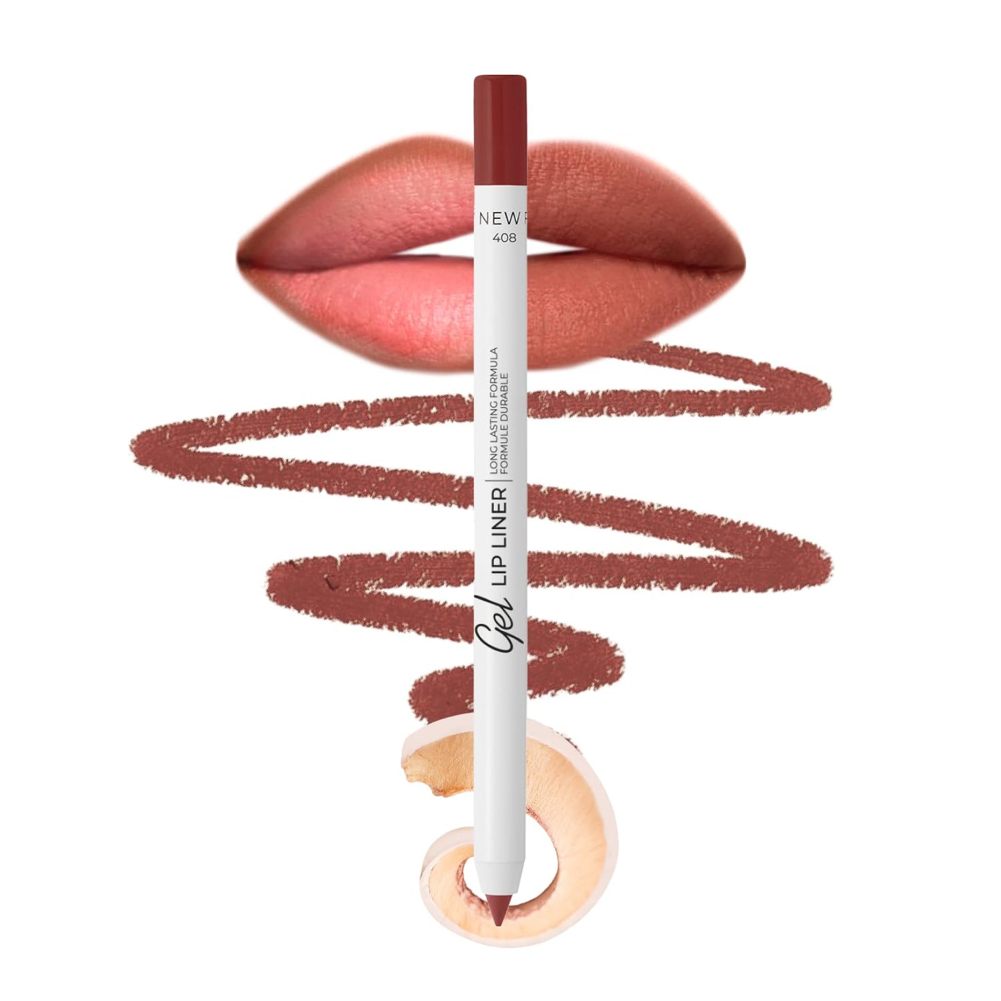 Lamel Gel Lip Liner Pencil - Waterproof 2-in-1 Lip Liner | Nude, 8-Hour Wear, High Pigment, Creamy Texture