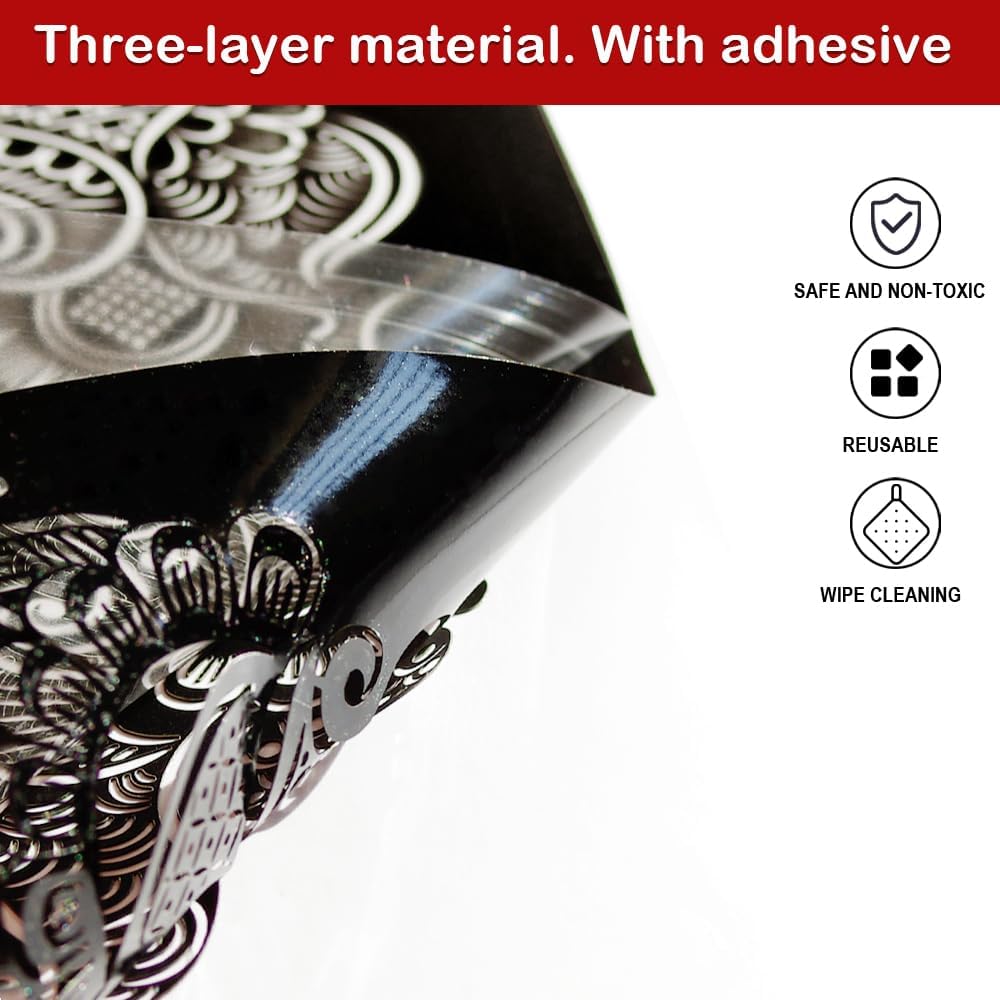 Henna Stencils 9 Sheet Henna Tattoo Kit, Reusable Henna Stickers for Hand Forearm Indian Arabian Self Adhesive Tattoo Templates