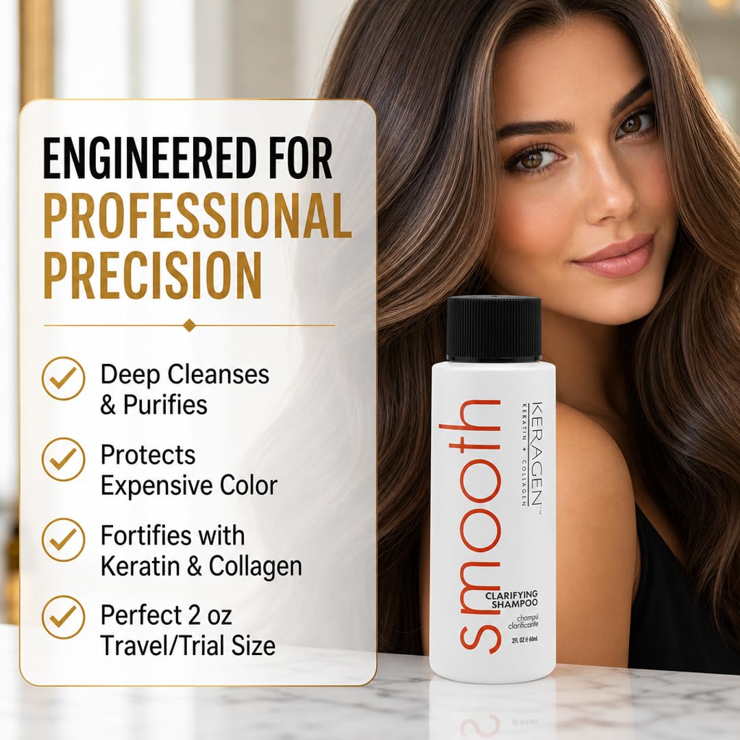 KERAGEN Clarifying Shampoo - Professional Deep Cleanser for Vibrant Hair | 2 Oz Restorative Treatment