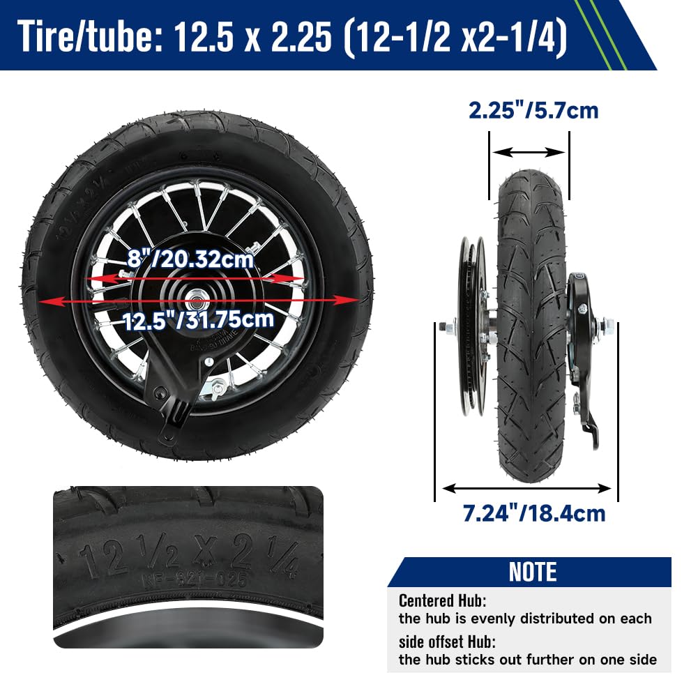 FVRITO Rear Wheel Assembly Replacement for Razor Pocket Mod(Versions 31+) Daisy Blossom Bella Sweet Pea Betty Vapor Euro Style Moped Scooter Universal Parts with Wire Spoke Rim Tire Tube Accessories