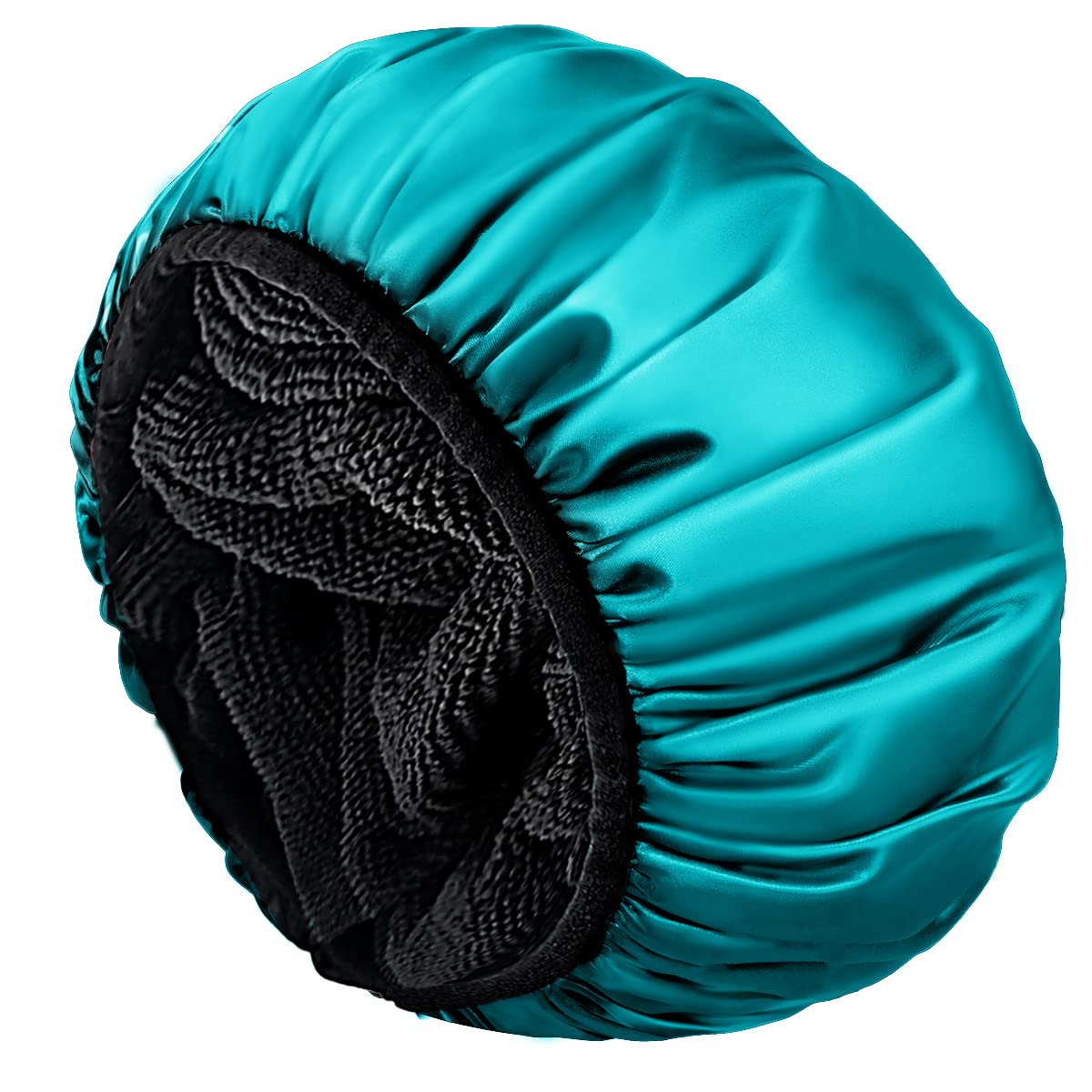 Aquior Shower Cap - Triple Layer Waterproof Bath Cap for Long Hair | Extra Large Silky Satin (Pink)